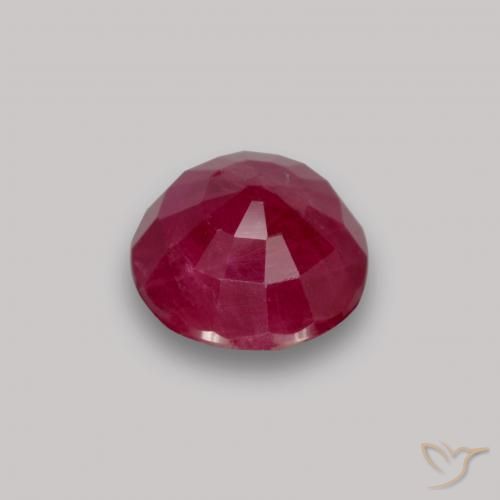 Rubino Rosso scuro naturale da 0.94 ct, Rotondo, VS-SI