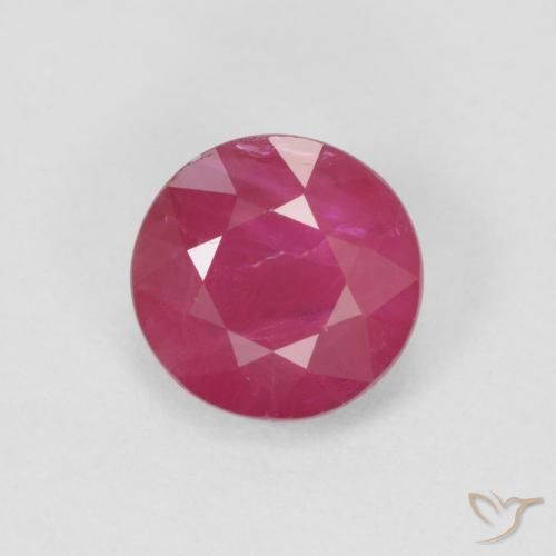 0.84ct Naturale Rosso tendente al rosa Rubino, Rotondo, VS-SI