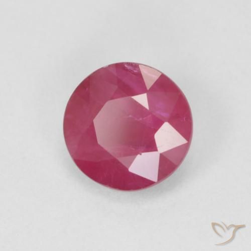 Rubino Rosso tendente al rosa naturale da 0.84 ct, Rotondo, VS-SI