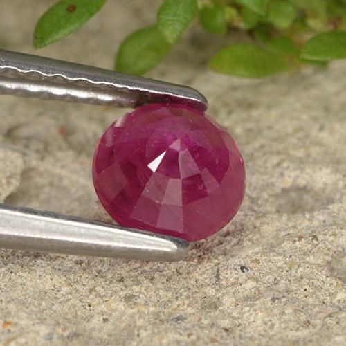 Rubino Rosso medio naturale da 0.84 ct, Rotondo, VS-SI