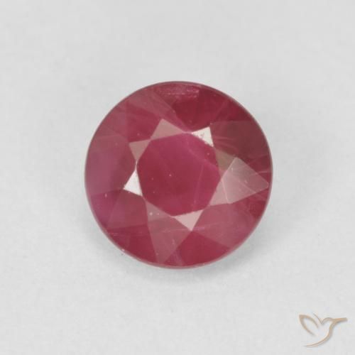 0.76ct Naturale Rosso tendente al rosa Rubino, Rotondo, VS-SI
