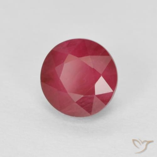 Rubino Cremisi Profondo naturale da 0.96 ct, Rotondo, VS-SI