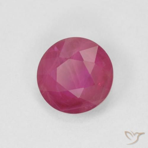 Rubino Rosa rossastra naturale da 0.82 ct, Rotondo, VS-SI