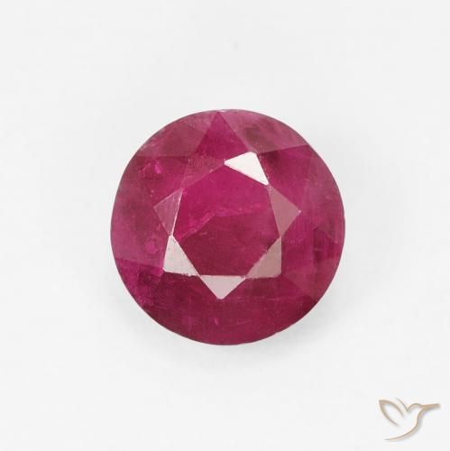 0.80ct Naturale Rosso tendente al rosa Rubino, Rotondo, VS-SI