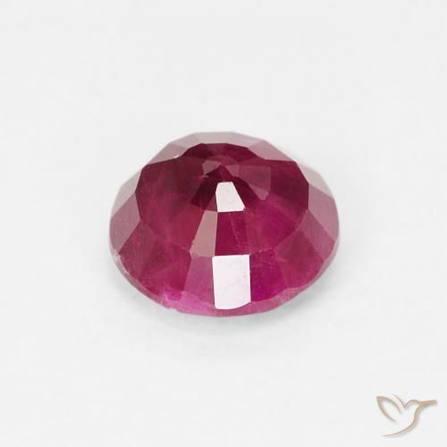 Rubino Rosso tendente al rosa naturale da 0.80 ct, Rotondo, VS-SI