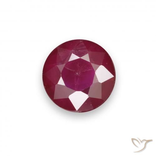 0.97ct Naturale Rosso scuro Rubino, Rotondo, VS-SI