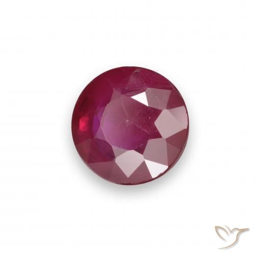 Rubino Rosso scuro naturale da 0.97 ct, Rotondo, VS-SI