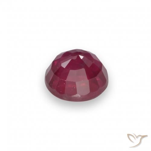 Rubino Rosso scuro naturale da 0.97 ct, Rotondo, VS-SI