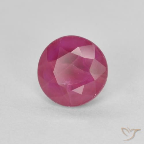 Rubino Rosa rossastra naturale da 0.71 ct, Rotondo, VS-SI
