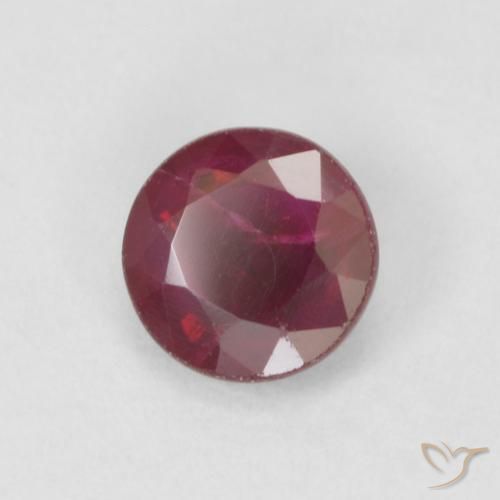 Rubino Rosso scuro naturale da 0.40 ct, Rotondo, VS-SI