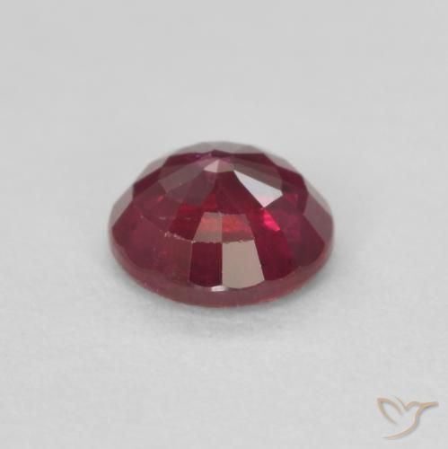 Rubino Rosso scuro naturale da 0.40 ct, Rotondo, VS-SI
