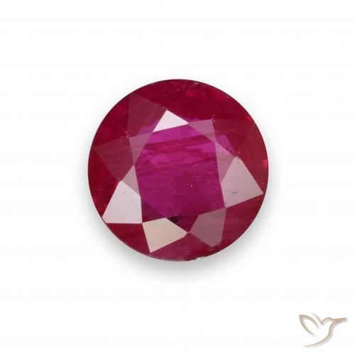 Rubino Rosso medio-scuro naturale da 0.73 ct, Rotondo, VS-SI