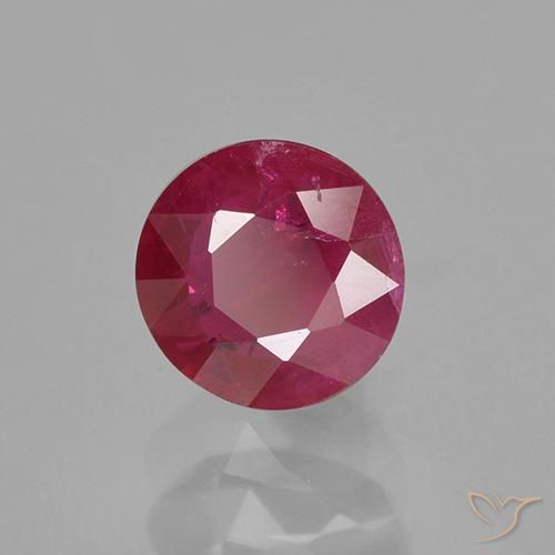 Rubino Rosso tendente al rosa naturale da 0.98 ct, Rotondo, VS-SI