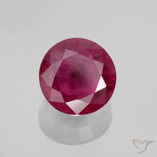 Rubino Rosso scuro naturale da 0.70 ct, Rotondo, VS-SI