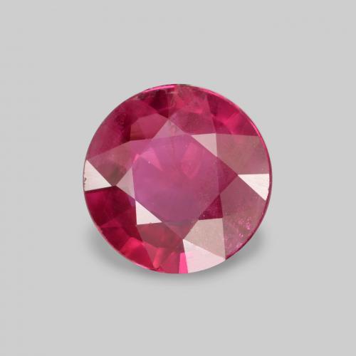 Rubino Rosso chiaro naturale da 0.75 ct, Taglio rotondo, VS-SI