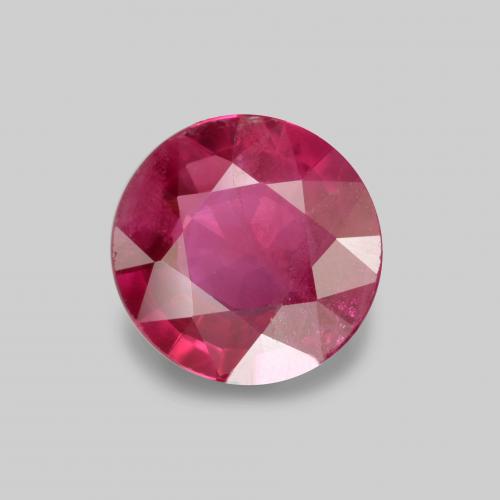 Rubino Rosso chiaro naturale da 0.75 ct, Taglio rotondo, VS-SI