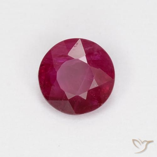 Rubino Rosso medio naturale da 0.72 ct, Rotondo, VS-SI