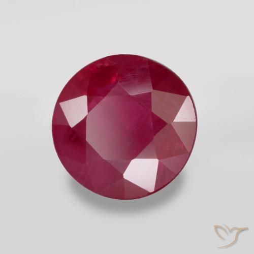 Rubino Rosso scuro naturale da 0.92 ct, Rotondo, VS-SI