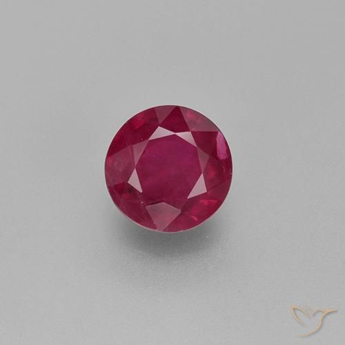 0.82ct Naturale Rosso tendente al rosa Rubino, Rotondo, VS-SI