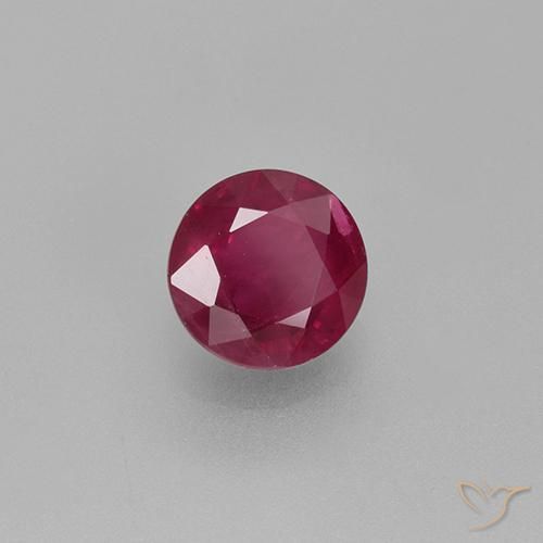 Rubino Rosso tendente al rosa naturale da 0.82 ct, Rotondo, VS-SI