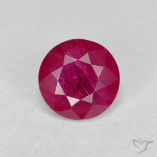 0.74ct Naturale Rosso tendente al rosa Rubino, Rotondo, VS-SI