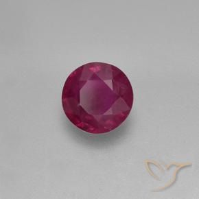 Rubino Rosso scuro naturale da 0.73 ct, Rotondo, VS-SI