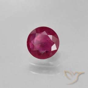Rubino Rosso tendente al rosa naturale da 0.63 ct, Rotondo, VS-SI