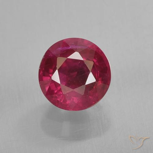 0.80ct Naturale Rosso medio-scuro Rubino, Rotondo, VS-SI