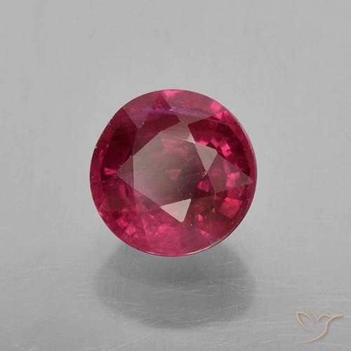 Rubino Rosso medio-scuro naturale da 0.80 ct, Rotondo, VS-SI