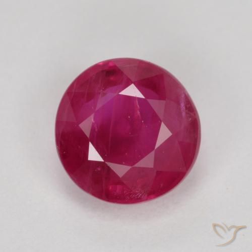 0.80ct Naturale Rosa rossastra Rubino, Rotondo, VS-SI