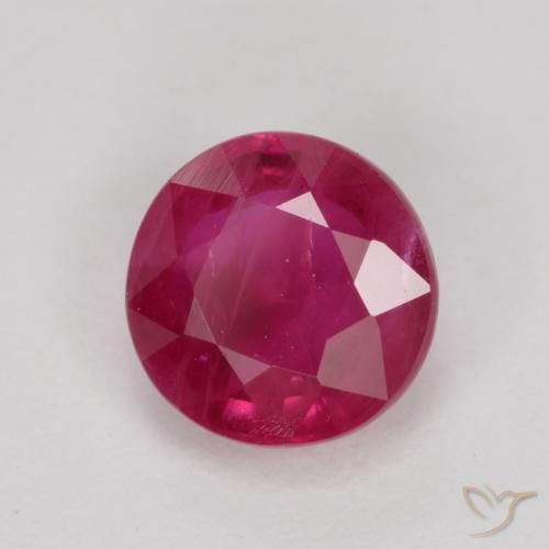 Rubino Rosa rossastra naturale da 0.80 ct, Rotondo, VS-SI