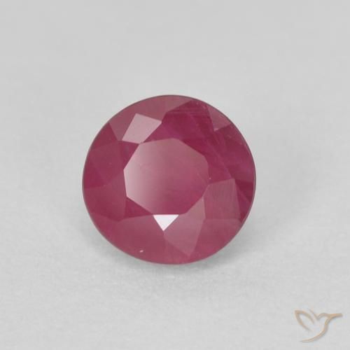 Rubino Rosso tendente al rosa naturale da 0.60 ct, Rotondo, VS-SI