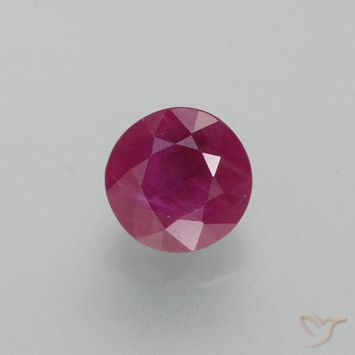 0.79ct Naturale Rosso tendente al rosa Rubino, Rotondo, VS-SI