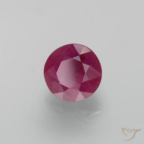 Rubino Rosso tendente al rosa naturale da 0.79 ct, Rotondo, VS-SI