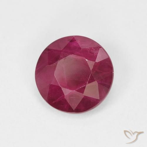 Rubino marmellata rossa naturale da 1.07 ct, Rotondo, VS-SI