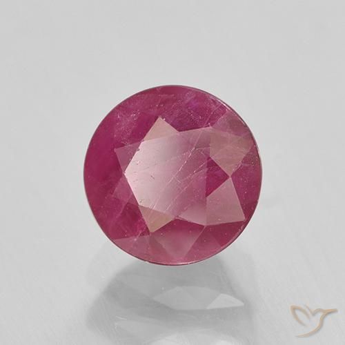 Rubino Rosa rossastra naturale da 1.55 ct, Rotondo, VS-SI