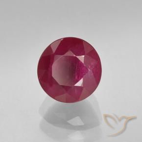 Rubino Rosso tendente al rosa naturale da 1.10 ct, Rotondo, VS-SI