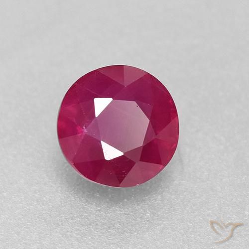 Rubino Rosa rossastra naturale da 0.85 ct, Rotondo, VS-SI