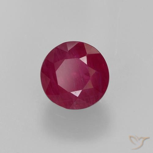 Rubino marmellata rossa naturale da 0.68 ct, Rotondo, VS-SI