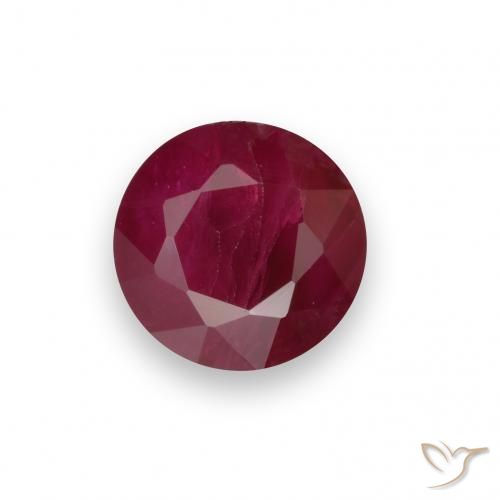 0.75ct Naturale Rosso scuro Rubino, Rotondo, VS-SI, Photo A