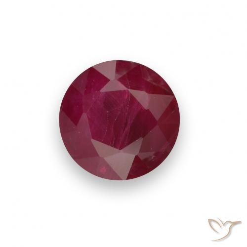 Rubino Rosso scuro naturale da 0.75 ct, Rotondo, VS-SI