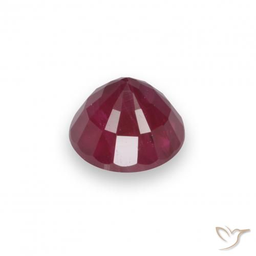 Rubino Rosso scuro naturale da 0.75 ct, Rotondo, VS-SI