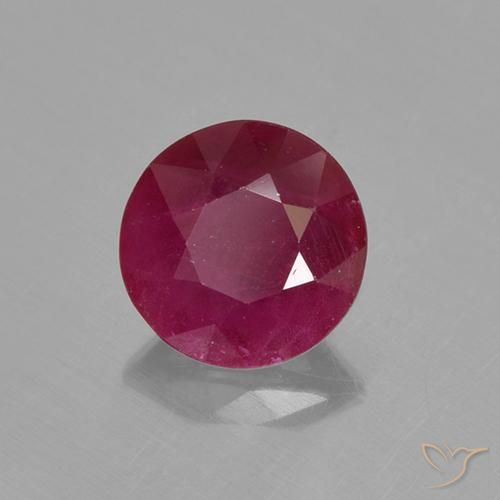 Rubino Rosso scuro naturale da 0.65 ct, Rotondo, VS-SI