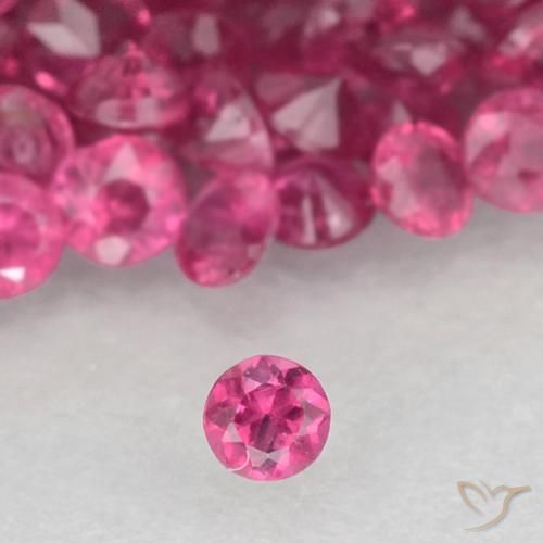 Gemme di Rubino Magenta intenso naturale da 1.30 ct, Taglio rotondo, VS