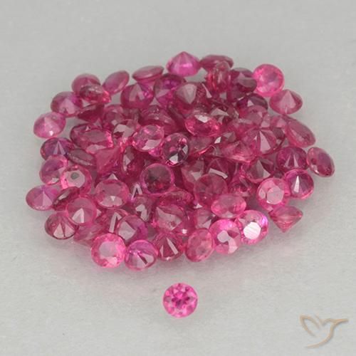 Gemme di Rubino Magenta intenso naturale da 1.30 ct, Taglio rotondo, VS
