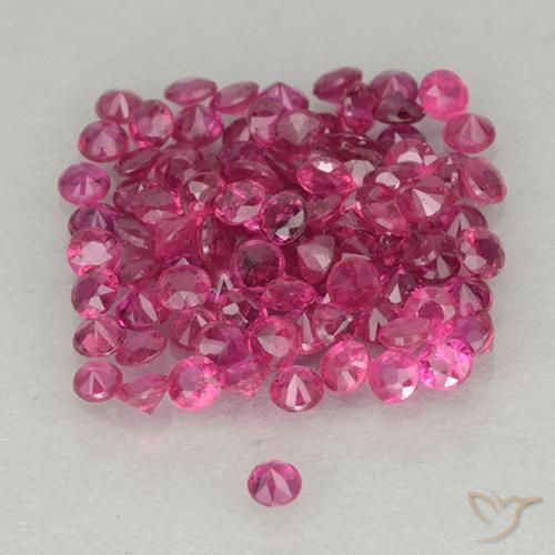 Gemme di Rubino Magenta intenso naturale da 1.30 ct, Taglio rotondo, VS