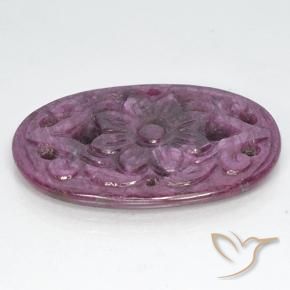 Rubino Viola scuro naturale da 22.50 ct, Ovale, Opaco