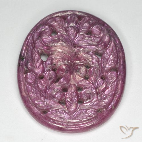31.40ct Naturale Viola medio Rubino, Ovale, Opaco