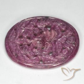 Rubino Viola medio naturale da 31.40 ct, Ovale, Opaco