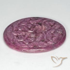 Rubino Viola medio naturale da 31.40 ct, Ovale, Opaco